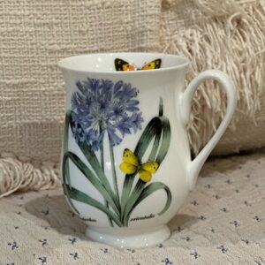 "Botanical Flowers"  by Roy Kirkham 2006 fine bone china footed coffee mug